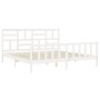 Estructura de cama con cabecero madera maciza blanco 200x200 cm de vidaXL, Camas y somieres - Ref: Foro24-3193097, Precio: 15...
