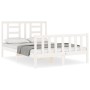 Estructura de cama con cabecero madera maciza blanco 120x200 cm de vidaXL, Camas y somieres - Ref: Foro24-3192877, Precio: 12...