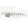 Estructura de cama con cabecero madera maciza blanco 120x200 cm de vidaXL, Camas y somieres - Ref: Foro24-3192877, Precio: 12...