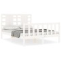 Estructura de cama con cabecero madera maciza blanco 120x200 cm de vidaXL, Camas y somieres - Ref: Foro24-3192812, Precio: 13...