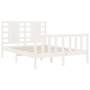 Estructura de cama con cabecero madera maciza blanco 120x200 cm de vidaXL, Camas y somieres - Ref: Foro24-3192812, Precio: 13...