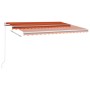 Toldo retráctil manual naranja y marrón 450x350 cm en Toldos | Comprar online en Foru.es