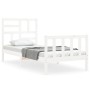 Estructura de cama con cabecero madera maciza blanco de vidaXL, Camas y somieres - Ref: Foro24-3193042, Precio: 101,24 €, Des...