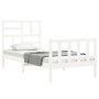 Estructura de cama con cabecero madera maciza blanco de vidaXL, Camas y somieres - Ref: Foro24-3193042, Precio: 101,24 €, Des...