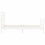 Estructura de cama con cabecero madera maciza blanco de vidaXL, Camas y somieres - Ref: Foro24-3193042, Precio: 101,24 €, Des...