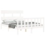 Estructura cama de matrimonio con cabecero madera maciza blanco de vidaXL, Camas y somieres - Ref: Foro24-3193242, Precio: 12...