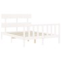 Estructura cama de matrimonio con cabecero madera maciza blanco de vidaXL, Camas y somieres - Ref: Foro24-3193242, Precio: 12...