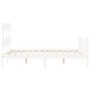 Estructura cama de matrimonio con cabecero madera maciza blanco de vidaXL, Camas y somieres - Ref: Foro24-3193242, Precio: 12...