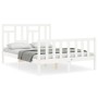 Estructura de cama con cabecero madera maciza blanco 120x200 cm de vidaXL, Camas y somieres - Ref: Foro24-3193137, Precio: 12...