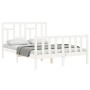 Estructura de cama con cabecero madera maciza blanco 120x200 cm de vidaXL, Camas y somieres - Ref: Foro24-3193137, Precio: 12...