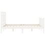 Estructura de cama con cabecero madera maciza blanco 120x200 cm de vidaXL, Camas y somieres - Ref: Foro24-3193137, Precio: 12...