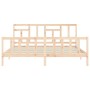 Estructura de cama con cabecero madera maciza 200x200 cm de vidaXL, Camas y somieres - Ref: Foro24-3193161, Precio: 141,79 €,...