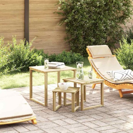 Mesa 3 pcs Natural Madera de pino impregnada en Mesas de jardín | Comprar online en Foru.es