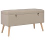 Taburetes de almacenamiento 3 piezas beige de tela de vidaXL, Bancos para recibidores y almacenamiento - Ref: Foro24-247524, ...