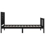 Estructura de cama individual con cabecero madera maciza negro de vidaXL, Camas y somieres - Ref: Foro24-3193170, Precio: 136...