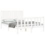 Estructura de cama con cabecero madera maciza blanco 140x200 cm de vidaXL, Camas y somieres - Ref: Foro24-3192947, Precio: 15...