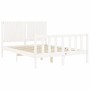 Estructura de cama con cabecero madera maciza blanco 140x200 cm de vidaXL, Camas y somieres - Ref: Foro24-3192947, Precio: 15...