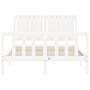Estructura de cama con cabecero madera maciza blanco 140x200 cm de vidaXL, Camas y somieres - Ref: Foro24-3192947, Precio: 15...
