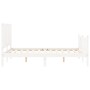Estructura de cama con cabecero madera maciza blanco 140x200 cm de vidaXL, Camas y somieres - Ref: Foro24-3192947, Precio: 15...