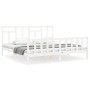 Estructura de cama con cabecero madera maciza blanco 200x200 cm de vidaXL, Camas y somieres - Ref: Foro24-3193162, Precio: 15...