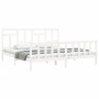 Estructura de cama con cabecero madera maciza blanco 200x200 cm de vidaXL, Camas y somieres - Ref: Foro24-3193162, Precio: 15...
