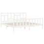 Estructura de cama con cabecero madera maciza blanco 200x200 cm de vidaXL, Camas y somieres - Ref: Foro24-3193162, Precio: 15...