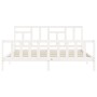 Estructura de cama con cabecero madera maciza blanco 200x200 cm de vidaXL, Camas y somieres - Ref: Foro24-3193162, Precio: 15...