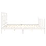 Estructura de cama con cabecero madera maciza blanco 200x200 cm de vidaXL, Camas y somieres - Ref: Foro24-3193162, Precio: 15...