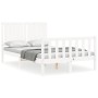 Estructura cama de matrimonio con cabecero madera maciza blanco de vidaXL, Camas y somieres - Ref: Foro24-3192917, Precio: 13...