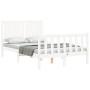 Estructura cama de matrimonio con cabecero madera maciza blanco de vidaXL, Camas y somieres - Ref: Foro24-3192917, Precio: 13...