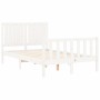 Estructura cama de matrimonio con cabecero madera maciza blanco de vidaXL, Camas y somieres - Ref: Foro24-3192917, Precio: 13...