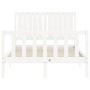 Estructura cama de matrimonio con cabecero madera maciza blanco de vidaXL, Camas y somieres - Ref: Foro24-3192917, Precio: 13...