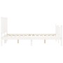 Estructura cama de matrimonio con cabecero madera maciza blanco de vidaXL, Camas y somieres - Ref: Foro24-3192917, Precio: 13...