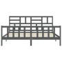 Estructura de cama con cabecero madera maciza gris 200x200 cm de vidaXL, Camas y somieres - Ref: Foro24-3193098, Precio: 171,...