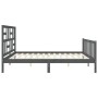 Estructura de cama con cabecero madera maciza gris 200x200 cm de vidaXL, Camas y somieres - Ref: Foro24-3193098, Precio: 171,...