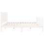 Estructura de cama con cabecero madera maciza blanco 200x200 cm de vidaXL, Camas y somieres - Ref: Foro24-3192967, Precio: 19...
