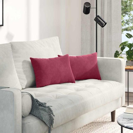 Cojines de sofá 2 pcs Rojo vino tinto 50 x 30 cm Tela de pana en Decoración | Comprar online en Foru.es