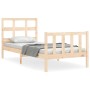 Estructura de cama con cabecero madera maciza 90x200 cm de vidaXL, Camas y somieres - Ref: Foro24-3192996, Precio: 90,30 €, D...