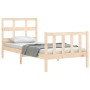 Estructura de cama con cabecero madera maciza 90x200 cm de vidaXL, Camas y somieres - Ref: Foro24-3192996, Precio: 90,30 €, D...