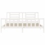 Estructura de cama con cabecero madera maciza blanco 200x200 cm de vidaXL, Camas y somieres - Ref: Foro24-3192902, Precio: 15...