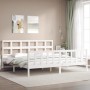 Estructura de cama con cabecero madera maciza blanco 200x200 cm de vidaXL, Camas y somieres - Ref: Foro24-3193032, Precio: 15...