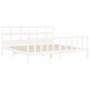 Estructura de cama con cabecero madera maciza blanco 200x200 cm de vidaXL, Camas y somieres - Ref: Foro24-3193032, Precio: 15...