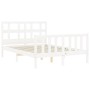 Estructura cama de matrimonio con cabecero madera maciza blanco de vidaXL, Camas y somieres - Ref: Foro24-3192982, Precio: 12...