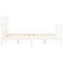Estructura cama de matrimonio con cabecero madera maciza blanco de vidaXL, Camas y somieres - Ref: Foro24-3192982, Precio: 12...