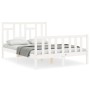 Estructura cama de matrimonio con cabecero madera maciza blanco de vidaXL, Camas y somieres - Ref: Foro24-3193112, Precio: 12...