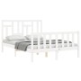 Estructura cama de matrimonio con cabecero madera maciza blanco de vidaXL, Camas y somieres - Ref: Foro24-3193112, Precio: 12...
