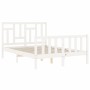 Estructura cama de matrimonio con cabecero madera maciza blanco de vidaXL, Camas y somieres - Ref: Foro24-3193112, Precio: 12...