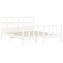 Estructura de cama con cabecero madera maciza blanco 160x200 cm de vidaXL, Camas y somieres - Ref: Foro24-3193022, Precio: 14...