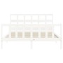 Estructura de cama con cabecero madera maciza blanco 160x200 cm de vidaXL, Camas y somieres - Ref: Foro24-3193022, Precio: 14...