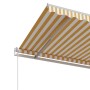 Toldo retráctil automático amarillo y blanco 500x350 cm en Toldos | Comprar online en Foru.es